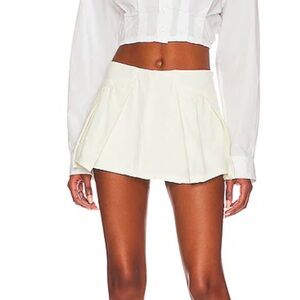 Free People White Pleated Skort